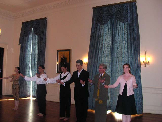 bowing performers