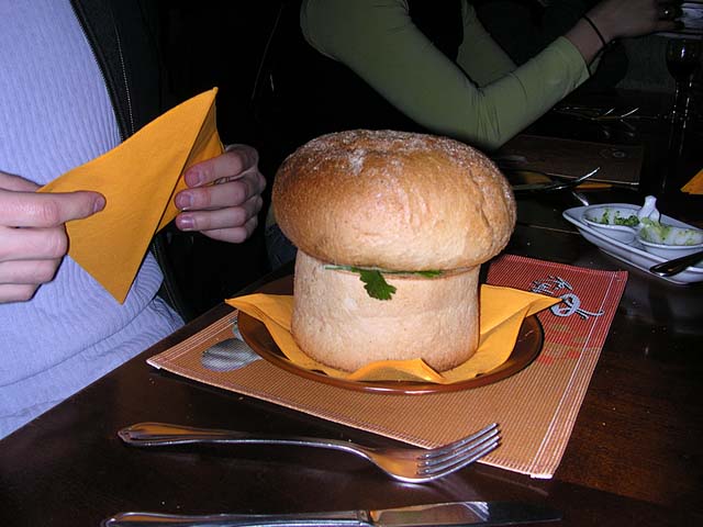 mushroom bread soup