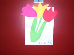 tulips on the door